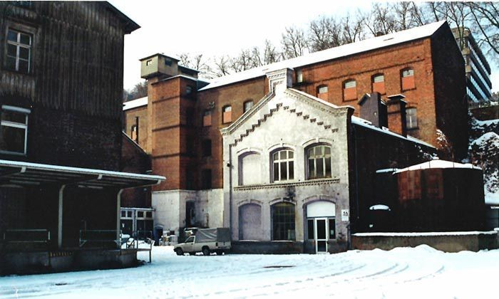 Alte Papierfabrik aus der Vogelperspektive